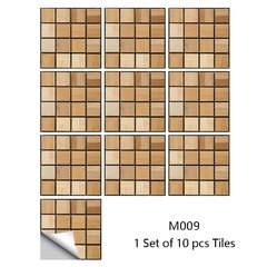 Adesivos de parede de mosaico de mármore, adesivos de parede plano 2d, capas impressas para cozinha, banheiro, descascar e vara, à prova d'água, mural de arte com 10 peças - Dr. Brauch