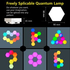 Lâmpada led hexagonal rgb, luminária led de parede com sensor tátil, rgbw, com favo de mel, luz noturna colorida, lâmpada modular usb na internet