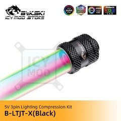 Bykski compressão de iluminação rgb, acessórios para resfriamento de água od14/od16mm com tubo rígido 5v3pin