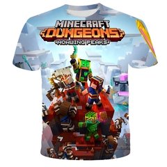 Minecraft 2022 nova camisa do jogo meu mundo crianças camiseta meninos 3d impressão verão respirável camisa 4-14 anos de idade camiseta kawaii zombie camisa