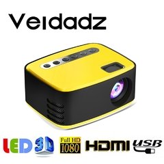 Veidadz t20-mini projetor portátil de 1080p, fácil de transportar, usb, hd, led, mídia, reprodutor de vídeo, cinema, miniatura, 320x240 pixels