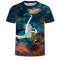 Camiseta com estampa moti, nova pintura a óleo, estilo verão, personalidade, impressão 3d, casal, camiseta de descompressão para cura - loja online