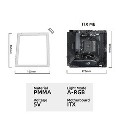 Placa-mãe para decoração de pc, 5v, 3 pinos, atx, matx, itx, mobo, decoração, aura sync, painel acrílico personalizado