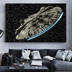 Disney star wars filme destruidor falcon nave espacial quadros da lona quadros da arte parede para sala de estar cuadros