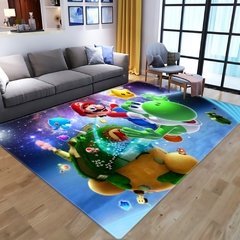 Tapete com estampa de super mario para crianças, carpete com padrão de desenhos animados 3d do anime super mario para sala de estar, quarto, tapete de área de jogo para crianças - loja online