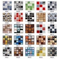 Imagem do Adesivos de parede de mosaico de mármore, adesivos de parede plano 2d, capas impressas para cozinha, banheiro, descascar e vara, à prova d'água, mural de arte com 10 peças