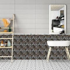 Adesivo de parede de mosaico plano, 10/15/20/30cm, estampado em 2d, para cozinha, banheiro, à prova d'água, peel & stick, superfície, brilho, arte, papel de parede - comprar online