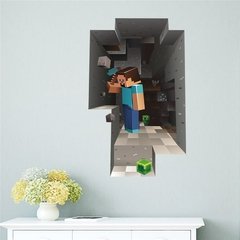 Minecraft Jogos de desenhos animados adesivos de parede jogo de mosaico cartazes decoracion hogar moderno adesivos de parede para quartos de crianças anime cartaz