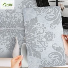 Funlife®Papel de parede autoadesivo, 30x60cm, cinza claro, cimento, piso, casca, óleo, à prova de respingos, para banheiro, cozinha, pia