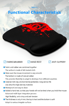 Mousepad redragon peso p020 para jogos, mouse pad de mesa com borda de bloqueio cor sólida customizado para jogos - Dr. Brauch