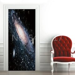 Astronauta Adesivo de porta Lua Terra Planeta Espaço porta Papéis de parede Adesivo de parede 3D Peel and Stick Vinil Quarto sala de estar Decoração Poster DIY Móveis geladeira porta adesivos