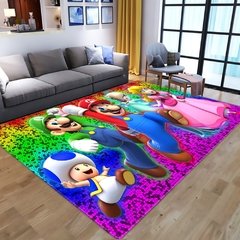 Tapete com estampa de super mario para crianças, carpete com padrão de desenhos animados 3d do anime super mario para sala de estar, quarto, tapete de área de jogo para crianças na internet