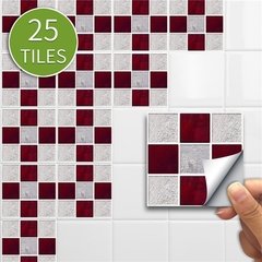 25 pçs/set Verde Da Telha de Mosaico Mural da etiqueta Auto Adesiva À Prova D' Água Para O Banheiro Restaurante Decoração Da Parede Do Decalque Papel De Parede Telhas - loja online