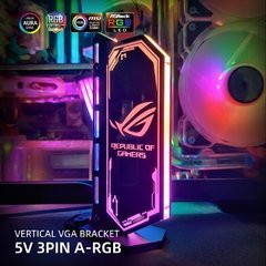 Imagem do Suporte para placa de vídeo personalizável, placa gpu vertical 12v/5v aura color customizável, suporte para vga, chassis à prova d'água, mod personalizado