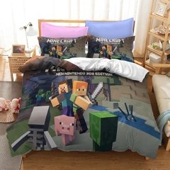 Minecraft Likurb meu jogo mundo diamante steve duvet caso fronha cama conjunto gêmeo rainha rei tamanho para crianças meninos meninas quarto na internet