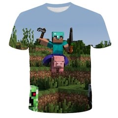 Minecraft 2022 nova camisa do jogo meu mundo crianças camiseta meninos 3d impressão verão respirável camisa 4-14 anos de idade camiseta kawaii zombie camisa na internet