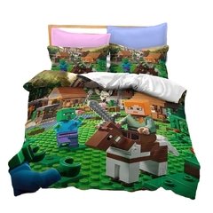 Imagem do Minecraft Likurb meu jogo mundo diamante steve duvet caso fronha cama conjunto gêmeo rainha rei tamanho para crianças meninos meninas quarto