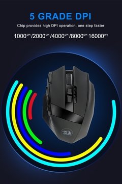 Redragon sniper pro m801p rgb usb 2.4g sem fio gaming mouse 16400dpi 10 botões ergonômico programável para gamer ratos computador portátil - loja online