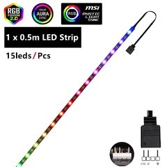 Ws2812b rgb led strip 5v 3 pinos endereçáveis led cabeçalhos pc para asus aura sync/msi mystic luz sincronização/gigabyte rgb fusão 2.0 - Dr. Brauch