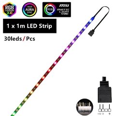 Ws2812b rgb led strip 5v 3 pinos endereçáveis led cabeçalhos pc para asus aura sync/msi mystic luz sincronização/gigabyte rgb fusão 2.0 - loja online