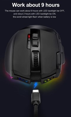 Redragon sniper pro m801p rgb usb 2.4g sem fio gaming mouse 16400dpi 10 botões ergonômico programável para gamer ratos computador portátil - loja online