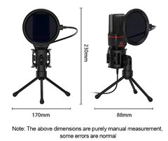 Redragon GM100 Seyfert Omni Microfone Condensador Com Tripé Áudio 3.5mm Estúdio Para PC Telefone de Gravação de Karaokê Telefone
