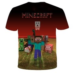 Imagem do Minecraft 2022 nova camisa do jogo meu mundo crianças camiseta meninos 3d impressão verão respirável camisa 4-14 anos de idade camiseta kawaii zombie camisa