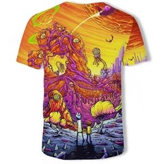 Camiseta com estampa moti, nova pintura a óleo, estilo verão, personalidade, impressão 3d, casal, camiseta de descompressão para cura - Dr. Brauch