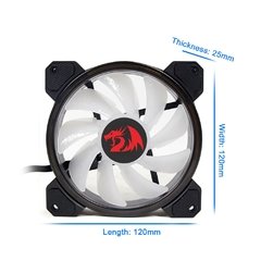 Redragon-ventilador para computador, 120mm, cores rgb, silencioso, cpu, 6 pinos, led, cooler - comprar online