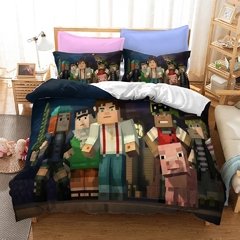 Minecraft Likurb meu jogo mundo diamante steve duvet caso fronha cama conjunto gêmeo rainha rei tamanho para crianças meninos meninas quarto