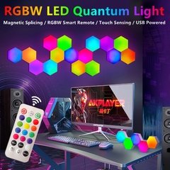 Lâmpada led hexagonal rgb, luminária led de parede com sensor tátil, rgbw, com favo de mel, luz noturna colorida, lâmpada modular usb - comprar online