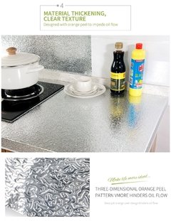 Imagem do 1000cm diy cozinha adesivos de parede folha de alumínio adesivos fogão a fogo armário multifuncional à prova de óleo e à prova dwaterproof água