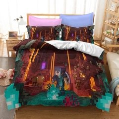 Minecraft Likurb meu jogo mundo diamante steve duvet caso fronha cama conjunto gêmeo rainha rei tamanho para crianças meninos meninas quarto - loja online