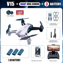 Imagem do 2022 novo mini zangão 4k profesional dron com 1080p hd câmera v15 rc drones dobrável quadcopter avião brinquedos de controle remoto