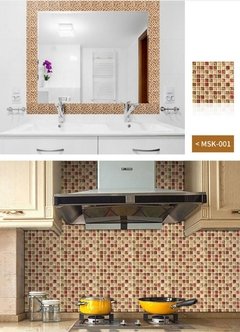 Imagem do Papel de parede adesivo de mosaico 10cm, 20 peças, impermeável, adesivo de banheiro, cozinha, resistente à óleo