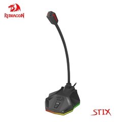 Redragon stix gm99 microfone usb rgb, discurso de escritório para estúdio, profissional, com fio, para pc, computador portátil