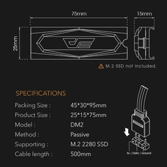 Darkflash m.2 ssd dissipador de calor argb 5v radiador de alumínio dissipador d - Dr. Brauch