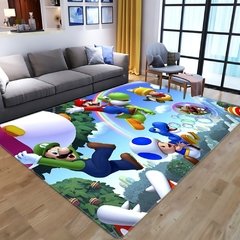 Tapete com estampa de super mario para crianças, carpete com padrão de desenhos animados 3d do anime super mario para sala de estar, quarto, tapete de área de jogo para crianças - Dr. Brauch