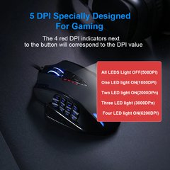 Redragon m908 impacto usb com fio rgb gaming mouse 12400 dpi 17 botões programável jogo óptico ratos backlight computador portátil - comprar online