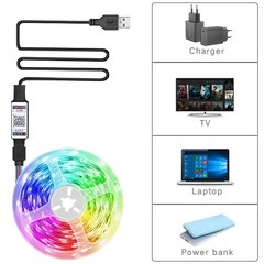 Rgb 5050 led luz de tira bluetooth app controle 5v usb fita led fita flexível diodo para tv backlight quarto decoração - comprar online