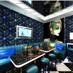 Imagem do Ktv papel de parede cobrindo 3d estéreo música bar decoração flash tecnologia sentido sala de jogos verde azul roxo