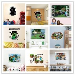 Imagem do Minecraft Jogos de desenhos animados adesivos de parede jogo de mosaico cartazes decoracion hogar moderno adesivos de parede para quartos de crianças anime cartaz