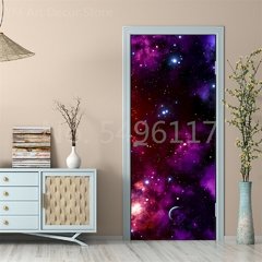 Astronauta Adesivo de porta Lua Terra Planeta Espaço porta Papéis de parede Adesivo de parede 3D Peel and Stick Vinil Quarto sala de estar Decoração Poster DIY Móveis geladeira porta adesivos - loja online