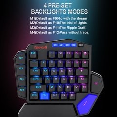 Redragon diti k585 rgb 42 teclas, teclado mecânico com deisgn azul para jogos programáveis macro 7 teclas para fps lol/pubg