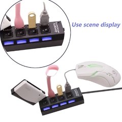 Usb 2.0 hub hub usb 2.0 multi usb divisor hub uso adaptador de energia 4/7 porto múltiplo expansor 2.0 hub usb com interruptor para pc - comprar online