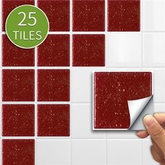 25 pçs/set Verde Da Telha de Mosaico Mural da etiqueta Auto Adesiva À Prova D' Água Para O Banheiro Restaurante Decoração Da Parede Do Decalque Papel De Parede Telhas