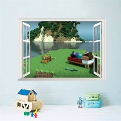 Minecraft Jogos de desenhos animados adesivos de parede jogo de mosaico cartazes decoracion hogar moderno adesivos de parede para quartos de crianças anime cartaz - comprar online