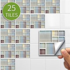 25 pçs/set Verde Da Telha de Mosaico Mural da etiqueta Auto Adesiva À Prova D' Água Para O Banheiro Restaurante Decoração Da Parede Do Decalque Papel De Parede Telhas - comprar online