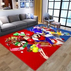 Imagem do Tapete com estampa de super mario para crianças, carpete com padrão de desenhos animados 3d do anime super mario para sala de estar, quarto, tapete de área de jogo para crianças