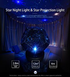 Luminária led com estrelas para decoração, luz noturna para quarto das crianças, decoração rotativa, berçário estrelado, céu, mesa planetária na internet